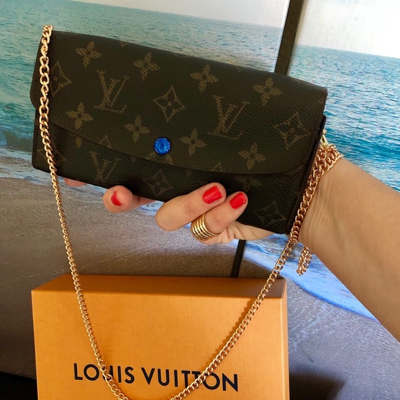 Louis Vuitton Handbags - Louis Vuitton Monogram Blue Long Wallet with Chain